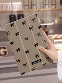 Funda para tableta de 1 pieza con diseño de moño, antioscilación, con ranura para lápiz, compatible con función de suspender/reactivar, compatible con Samsung e iPad - Multicolor - Ver 3