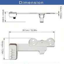 专用于马桶的智能马桶盖，非电动双喷嘴智能马桶盖，自清洁可调节水压，适用于前后清洁，最佳水压调节，浴室配件，浴室工具 - 銀白色 - 查看 3