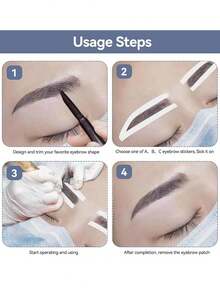 10 件/套一次性眉毛设计模板，用于眉毛着色的眉毛模具，带有单一眉毛样式选项 - 彩色 - 查看 5