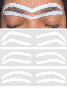 10 件/套一次性眉毛设计模板，用于眉毛着色的眉毛模具，带有单一眉毛样式选项 - 彩色 - 查看 2