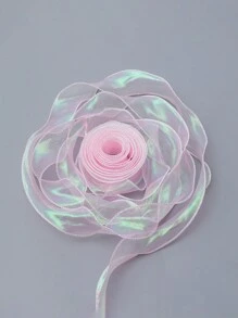 10 Yardas 4CM Cinta de organza iridiscente transparente y ancha para decoración de flores, ramos, guirnaldas, bodas, fiestas de cumpleaños, regalos de Navidad, lazos para el cabello y decoraciones