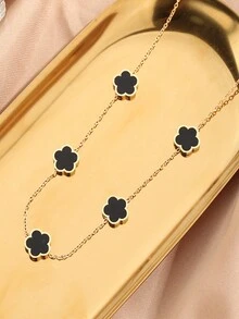 Dây chuyền hoa mận sang trọng tinh tế hình cỏ bốn lá thời trang, thích hợp làm quà tặng cho ngày lễ Giáng sinh, năm mới, ngày lễ tình nhân - Nhiều màu - Xem 3