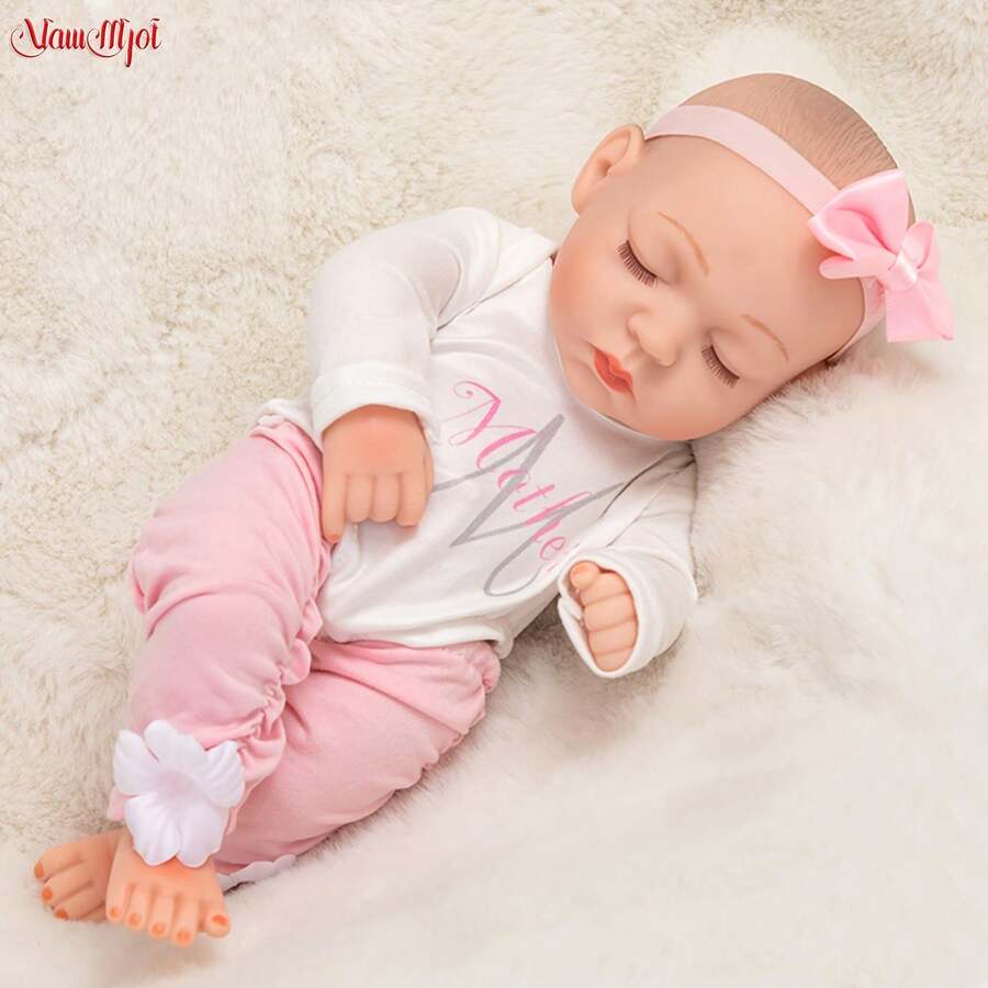 12 Inch Baby Doll With Bed, Reborn Alive Doll Includes Doll