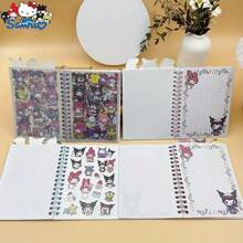 Sanrio Freunde Aufkleber und Notizbuch Set, Cartoon Kunst, Klebend, Glitzernd, Wiederverwendbar, Anime Thema, Mehrere Farben, Tagebuch, Handgefertigt, Geeignet für Geburtstag und Festdekoration, (Zufälliger Einer)
