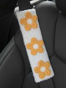 1pc/2pcs Car Seat Belt Lamb Hair Shoulder Protection Three Flower Shoulder Protection Cover Spring Autumn Winter Universal - one-size - View 21