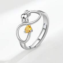 Anillo de cumpleaños de diciembre, símbolo del infinito simple anti-ansiedad rotatorio, de amor eterno, para el Día de San Valentín o compromiso para la novia