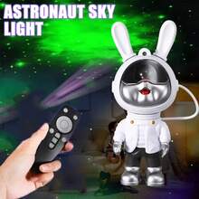 1 件白色太空兔子宇航员星空投影灯，适合拉玛派对的浪漫氛围夜灯，适合作为朋友的生日礼物，房间装饰灯 - 彩色 - 查看 5