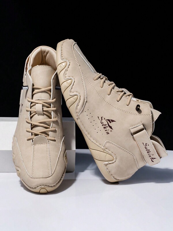 No-Tie Flat Handmade Women Casual Boots, Fashionable Hook And Loop Low-Top Casual Shoes For Autumn And Winter