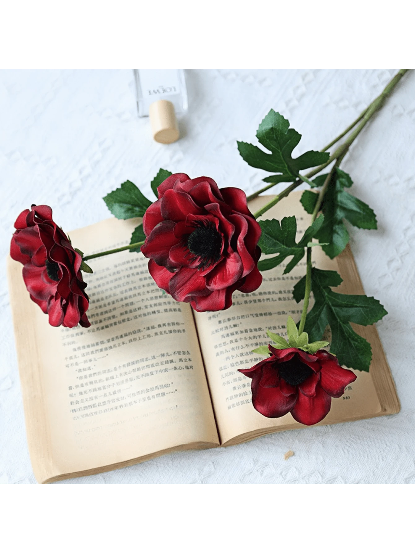 Home Decor Floral Arrangement Rustic Simulation 3 Silver Lotus Flower