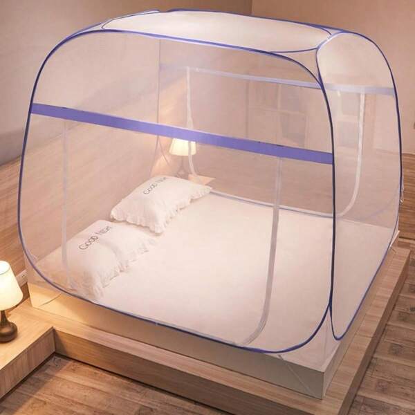 CNCEST Zanzariera pieghevole portatile CNCEST, 200 x 180 x 145 cm, zanzariera da viaggio a baldacchino con borsa portaoggetti, tende a baldacchino a doppia porta per camera da letto, campeggio all'aperto