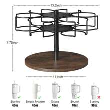 40 Oz Cup Organizer And Storage, Rotating Tumbler Holder, Water Bottle Rack For Kitchen Organization, Easy To Access, Equipped With Non-Slip Pad (Black) - 黑色 - 查看 2