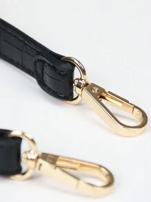 100% Pu Leather Shoulder Strap Bag Strap Handbag Handle Short Bag Shoulder Strap Wallet Shoulder Strap Gold Buckle Shoulder Strap - Black - View 7