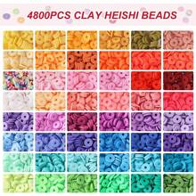 5,760pcs/Set 48 Colors Clay Bead Craft Kit, Charm Bracelet Making Set, Jewelry Polymer Beads, Arts & Crafts Christmas Gift