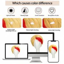 动漫假发 金色亮点 红色短发 合成假发 角色扮演假发 - 彩色 - 查看 9