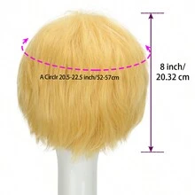 动漫假发 金色亮点 红色短发 合成假发 角色扮演假发 - 彩色 - 查看 3