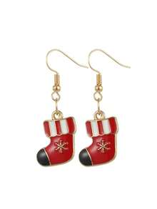 1/12 对圣诞耳环套装女可爱卡通节日吊坠耳环圣诞树圣诞帽鹿铃雪人雪花不锈钢耳针时尚首饰日常节日庆祝 - 彩色 - 查看 23