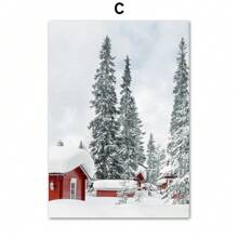 1 件帆布画北欧海报快乐咖啡滑雪缆车松树卡车墙壁艺术图像印刷客厅家居装饰印刷品无框架 - 彩色 - 查看 33