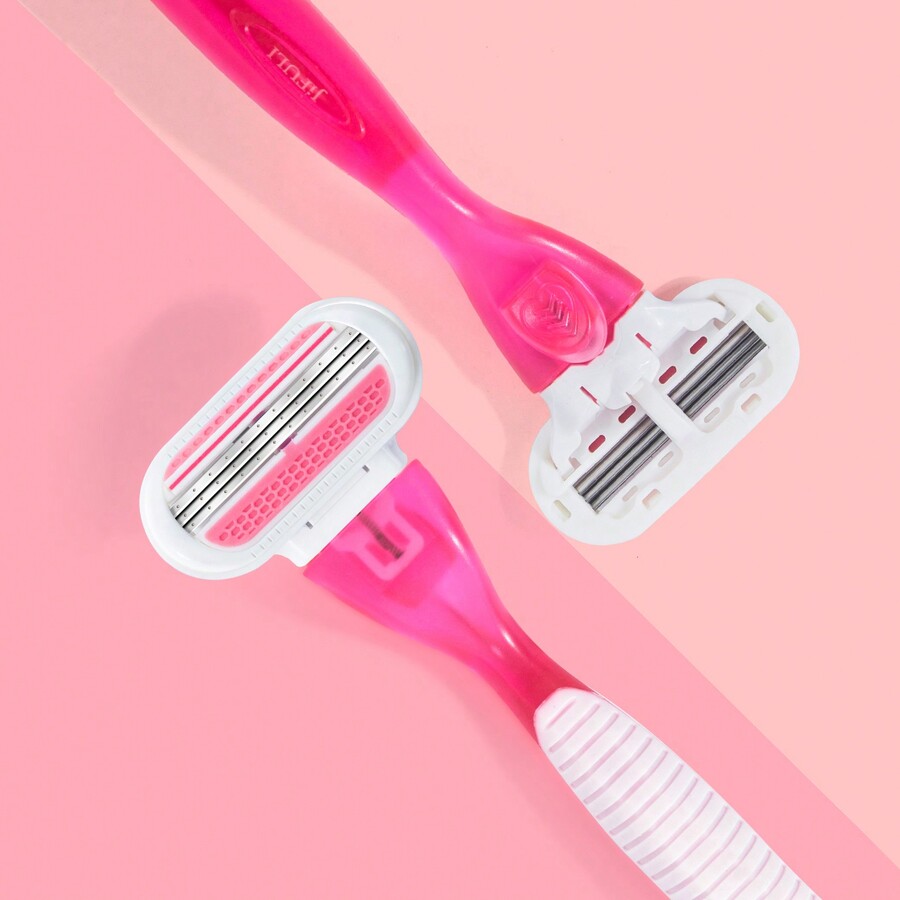 jifuli Rasoir de sécurité manuel à 3 lames en acier inoxydable avec