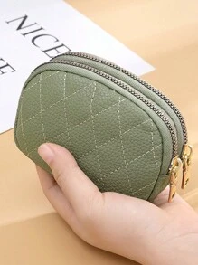 新款 水钻刺绣 钥匙扣 收纳袋 双拉链 大容量 卡包 生日 圣诞礼物 感恩节 复古 女士 钱包 迷你钱包 钱包 零钱包 旅行钱包