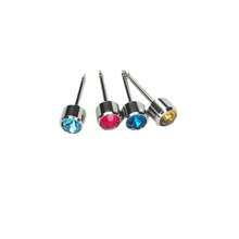1 Paar rostfreie Stahlohrringe Piercings Nieten 4mm Hypoallergen für Piercings, Werkzeug-Sets, Geburtsstein Ohrstecker, Tragus, Knorpel Schmuck