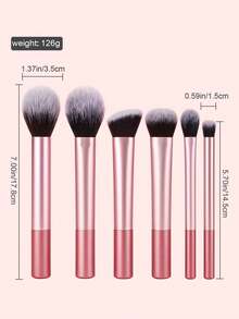 Bộ 6 cọ trang điểm chuyên nghiệp, cọ phấn phủ chất lượng cao, cọ má hồng, cọ tạo khối, cọ phấn mắt, cọ bắt sáng, dụng cụ trang điểm cho lớp nền hoàn hảo, bộ cọ, bộ cọ trang điểm, bộ cọ trang điểm, bộ trang điểm hoàn chỉnh, bộ cọ trang điểm, bộ trang điểm hoàn chỉnh, bộ cọ, bộ cọ trang điểm, bộ quà tặng trang điểm, bộ - Hồng - Xem 7