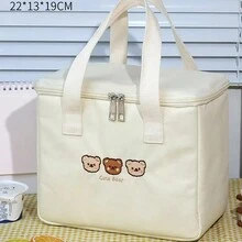 Cute Strawberry Print Insulated Lunch Bag, Compact Bento Box Bag, Tote Bag, Thermal Food Bag, Picnic Bag, Lunch Box Bag - Multicolor - View 13