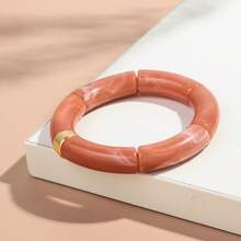 1pc Fashionable Leopard Print Acrylic Curved Adjustable Bracelet, Suitable For Women's Daily Wear - Geometric - View 24