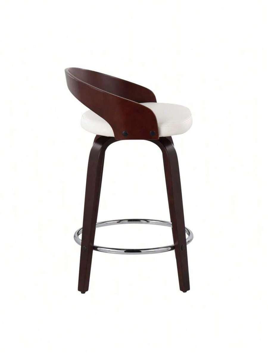 Grotto MidCentury Modern Counter Stool With Swivel In Cherry With