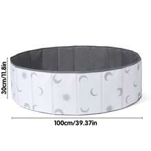 儿童海洋球池 100 厘米 1 件 可折叠 带图案 耐用涤纶 亲子互动 儿童礼物（无球） - 白ylty - 查看 3