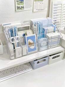 透明亚克力笔筒、办公桌文具收纳盒、多功能学生笔杯、办公笔记本收纳盒、办公桌收纳盒、口红化妆品收纳盒、眉笔收纳盒、梳妆台办公桌收纳盒、大容量桌面收纳盒、桌面收纳盒、梳妆台收纳盒、创意化妆刷收纳桶、个性桌面眉笔口红收纳盒、轻便化妆品收纳盒、高端奢华办公桌收纳盒、返校大学用品 - 彩色 - 查看 3