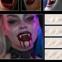Best-Selling Halloween Vampire Zombie Fake Teeth, Small Fang Horror Costume Props Teeth Gel, Makeup Masquerade Dentures, Fake Teeth Props For Role-Playing And Party Events - Multicolor - View 2