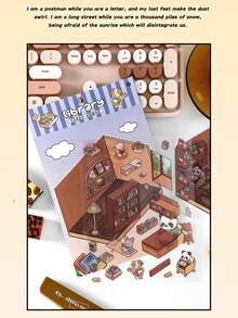 Self-Made Library, Sunshine Greenhouse Infeel.Me Open Series PET Stickers Cute Cartoon Planner DIY Scenery Decor Stickers - Multicolor - View 4