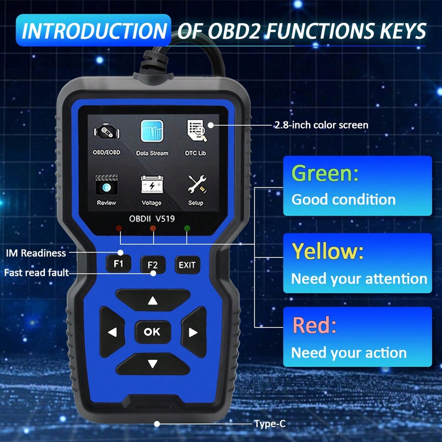 Car OBD2 Scanner Diagnostic Tool Code Reader, Car Voltage Tester Engine