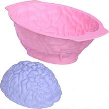 1 个 3D 大脑模具、DIY 硅胶人脑蛋糕模具、巧克力模具、制冰机模具非常适合 DIY 蛋糕装饰和烘焙、万圣节和圣诞节创意模型、烘焙工具、圣诞节万圣节派对用品 - 彩色 - 查看 11