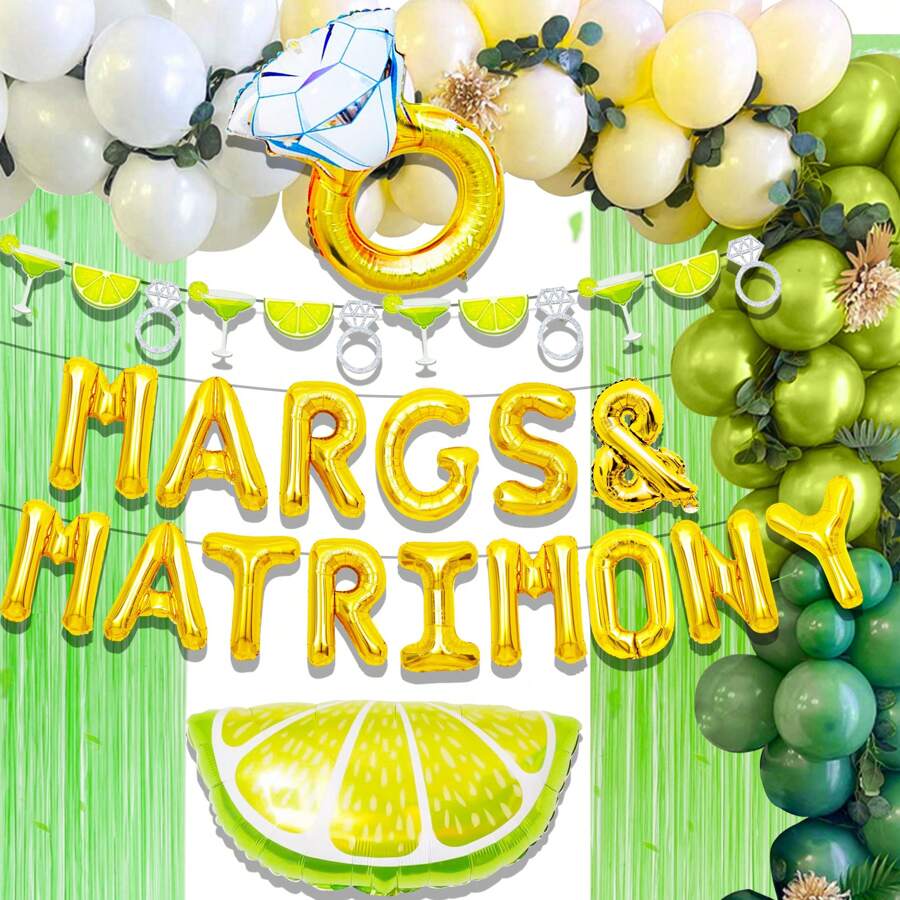 LaVenty Luxury Margs And Matrimony Bachelorette Balloons Margs And Matrimony Balloons Bachelorette Party Decoration For Margarita Bachelorette Party Mexican Fiesta Bachelorette