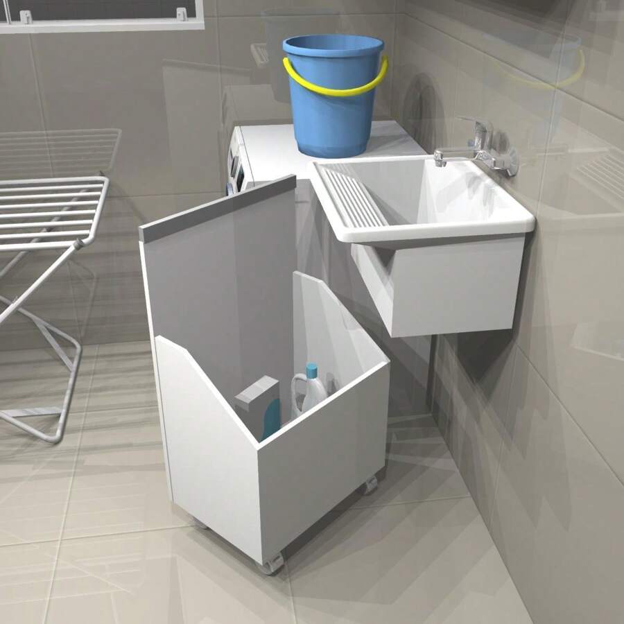 Niche Fitting Cabinet Laundry Cabinet Organizer - trắng - Xem 1