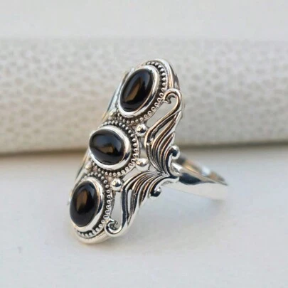 1 chiếc nhẫn trang trí bằng nhựa 3 tầng cổ điển thiết kế sáng tạo, phù hợp cho phụ nữ đeo hàng ngày