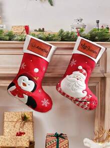 1 pieza Calcetín de Navidad personalizado, Calcetines de Navidad con nombres, Calcetines de Navidad personalizados, Decoraciones de Navidad, Decoraciones de Navidad para el hogar, Calcetines de Navidad a granel, Regalos de Navidad personalizados para mujeres, madre, mamá, hombres, padre, papá, novio, novia, esposa, esposo, niña, niño, bebé, niños, perro, gato, mejor amigo, adolescente, chica, él, ella, pareja, mejor amiga, novia, dama de honor, parejas, abuela, abuelo, hermana, hermano