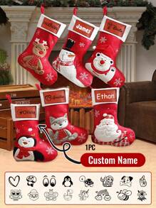 1 pieza Calcetín de Navidad personalizado, Calcetines de Navidad con nombres, Calcetines de Navidad personalizados, Decoraciones de Navidad, Decoraciones de Navidad para el hogar, Calcetines de Navidad a granel, Regalos de Navidad personalizados para mujeres, madre, mamá, hombres, padre, papá, novio, novia, esposa, esposo, niña, niño, bebé, niños, perro, gato, mejor amigo, adolescente, chica, él, ella, pareja, mejor amiga, novia, dama de honor, parejas, abuela, abuelo, hermana, hermano