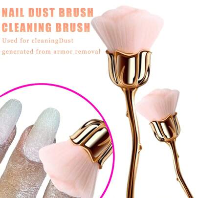 1pc Rose-Shaped Nail Brush, Powder Brush For Nail, Makeup, Foundation, Blush Cleaning And Trimming, Multifunctional Rose Nail Brush - Nail Powder Cleaning Brush, Foundation, Blush Makeup Brush, Travel Essential