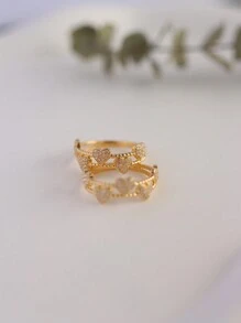 BALMORA 1 Pc Light Luxury Simple S925 Sterling Silver Double Ring Love Ring Niche French Light Luxury Ring Commuting