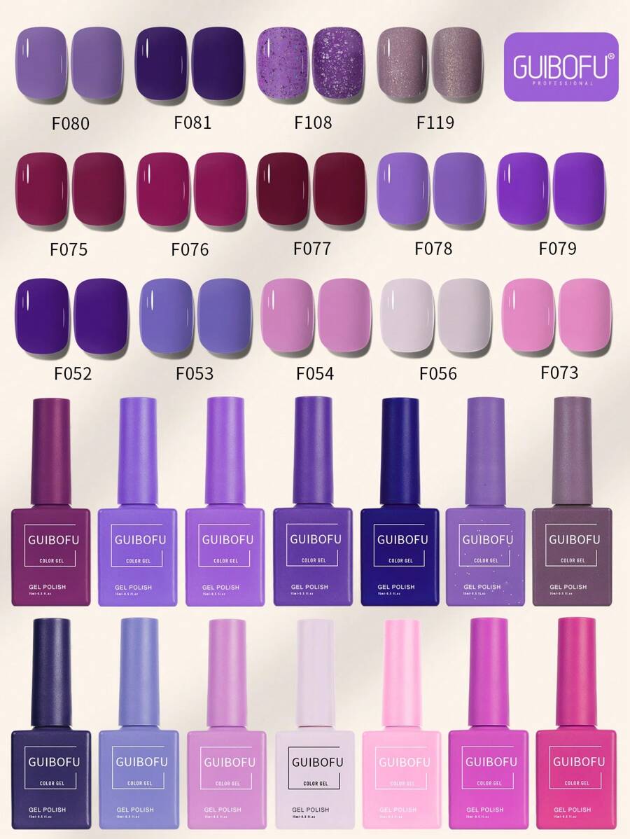 12Pcs/Set Gel Nail Polish Set Fall Shine Finish Semi Permanent Glitter Sequins Nail Polish Set Kit Soak Off Uv Varnish Nail Art For Manicure Nail Design Solid Color One Bottle 15ml - Nhiều màu - Xem 1