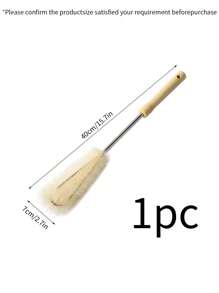 1pc/2pcs Wooden Handle Bottle Cleaning Brush, Nylon Bristle Long Handle Cup Brush For Kitchen & Dining Room