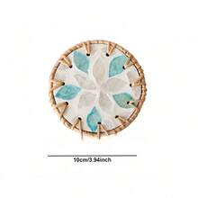 Tấm lót ly bằng gốm sứ mây chịu nhiệt, tấm lót tách trà, tấm lót bàn cà phê, tấm lót vỏ chống bỏng dệt tay - nhiều màu - Xem 7