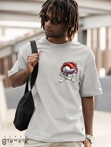 Shirt Skull T-Shirt Skate Rock Streetwear Punk With Rome Ref 1433 FLUXOGEEK - 灰色 - 查看 4