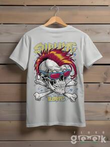 Shirt Skull T-Shirt Skate Rock Streetwear Punk With Rome Ref 1433 FLUXOGEEK - 灰色 - 查看 1