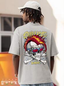 Shirt Skull T-Shirt Skate Rock Streetwear Punk With Rome Ref 1433 FLUXOGEEK - 灰色 - 查看 5