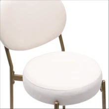 Counter Height Bar Stools,Modern Counter Stool Faux Leather Barstools With BackMetal BaseUpholsteredArmless,For Kitchen BistroPub - White - View 7