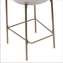 Counter Height Bar Stools,Modern Counter Stool Faux Leather Barstools With BackMetal BaseUpholsteredArmless,For Kitchen BistroPub - White - View 8