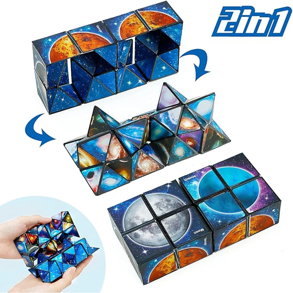 1/2PCS Star Cube, Magic Star Cube 2 In 1 Set Puzzle Brain Teasers Toy
